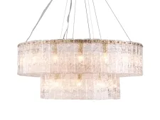 NEWPORT 10820 10826+18/S brass , Люстра, Matt brass Clear crystal D80/50*H37 cm E14 24*40W