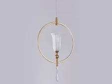 NEWPORT 4800 4801/S , Подвесной светильник, French gold Clear crystal Matt white glass D32*H50/280 cm E14 1*40W