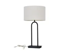 NEWPORT 3400 3401/T , Настольная лампа, Black+gold Shade beige D36*H68 cm E27 1*40W
