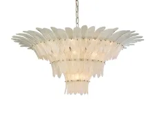 NEWPORT 8800 8821/C gold white , Люстра, Gold Clear glass with white sand D105.5*H47/200 cm E14 21*40W