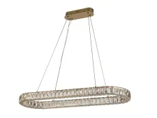 NEWPORT 8580 8580/90 C oval gold , Люстра, Gold Сlear crystal L90*W30*H5,5/250 cm LED 50W 3100-4000K